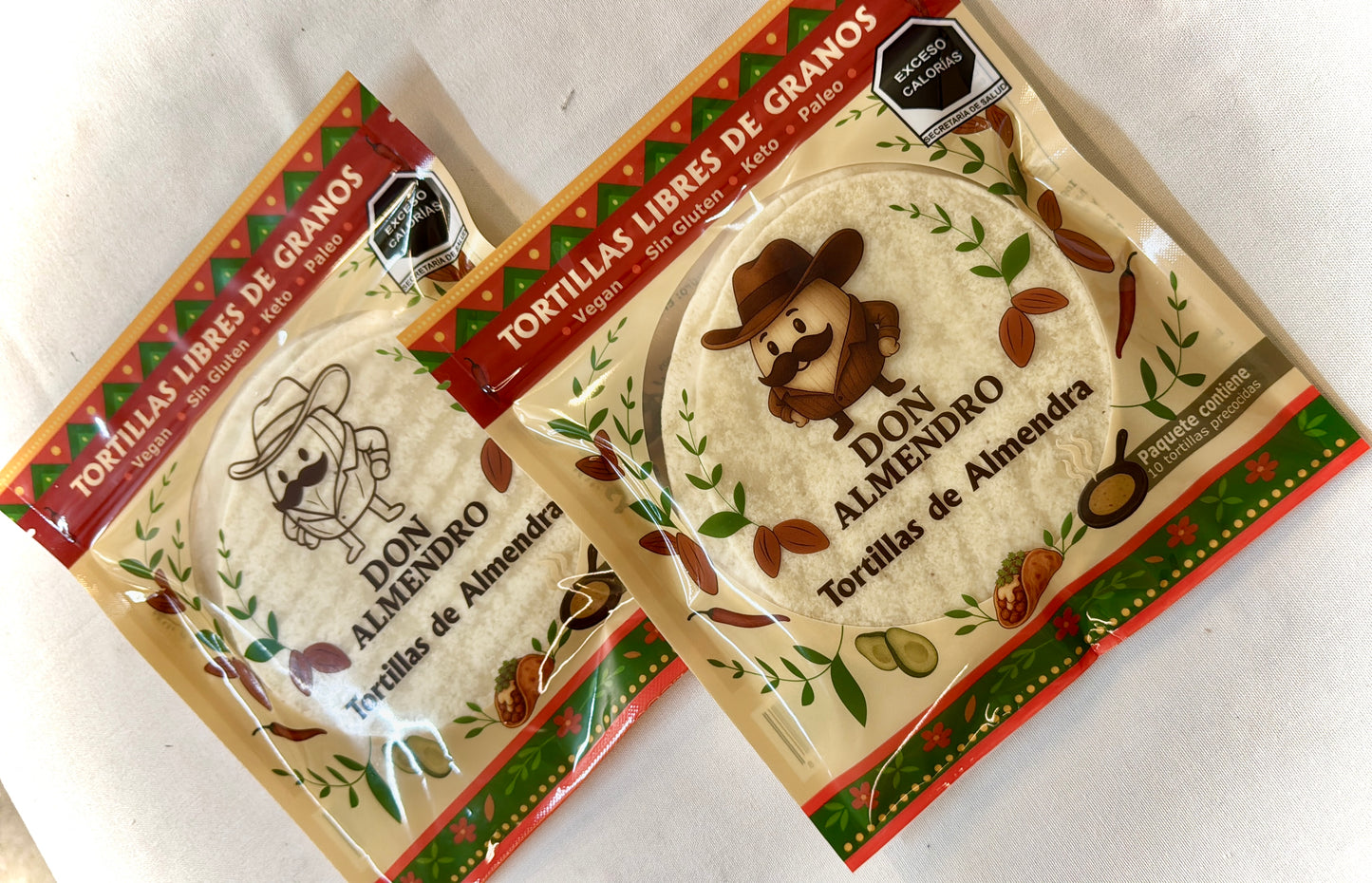 3 Paquetes de 10 Tortillas Libres de Granos